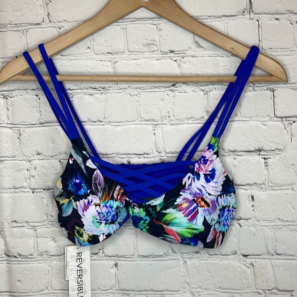 TiniBikini Women’s Reversible‎ Floral Bikini top size small